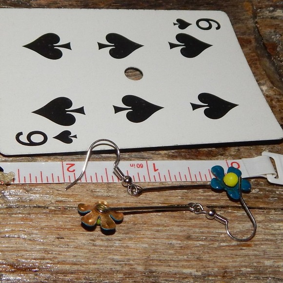 Vintage Flower Power Earrings Bonus Toe Ring Anklet - Picture 5 of 5